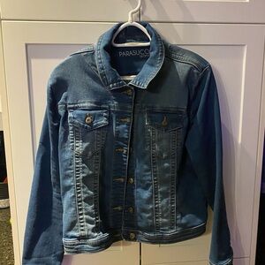 Cropped Parasuco Blue Denim Jacket with Contrast Stitching